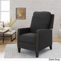 Cecelia Traditional Fabric Recliner by Christopher Knight Home - Brown/Grey - Fabric/Wood