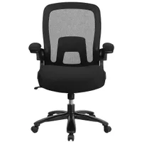 Alamont Home - Hercules Contemporary Mesh Big & Tall Swivel Office Chair Adjustable Lumbar - Black Fabric/Mesh
