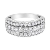 .925 Sterling Silver 1 3/8ct TDW Lab-Grown Diamond Anniversary Band Ring (F-G,VS2-SI1) - Size 7