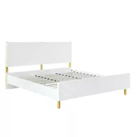 ACME Gaines Eastern King Bed, White High Gloss Finish