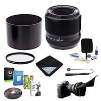 Fujifilm XF 60mm (90mm) F/2.4 Macro Lens - Bundle with 39mm UV Filter, Lens Wrap, Flex Lens Shade, Capleash, Cleaning Kit, Professional Software Package