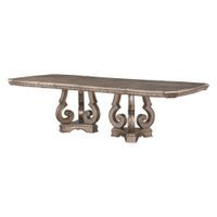 Extendable Dining Table, Antique Champagne - Antique Champagne - Antique Champagne