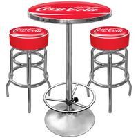Coca-Cola Pub Table and 2 Bar Stools Set...