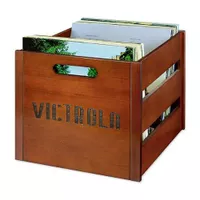 Victrola - Wooden Vinyl Record Crate - Mahogany