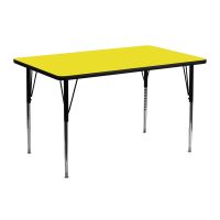 21.25-30.25-Inch Height-adjustable Laminate/ Chrome Activity Table - Yellow