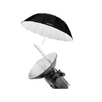 Westcott 7 Feet Parabolic Umbrella, White/Black - Bundle With Flashpoint Streaklight Umbrella Reflector Kit
