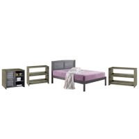 Twin Bed with Case Goods - Twin - Bed, 2 Drawer Chest, Bookcase, Small Bookcase