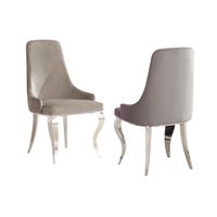 Antoine Upholstered Demi Arm Dining Chairs (Set of 2) - Grey