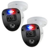 Swann 2 Pack Enforcer 1080p Indoor/Outdoor Add-On Security Camera with 'Police-Style' Flashing Lights