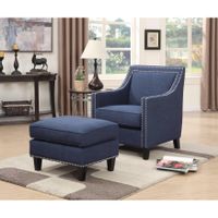 Copper Grove Harrison Chair & Ottoman - Blue