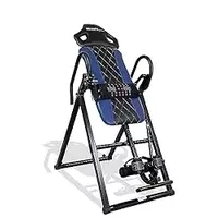 Health Gear - HGI 4400-B - Advanced Heat & Vibration Massage Inversion Table with Patented Ankle Safety & Security System - Blue/Black