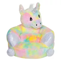 Children's Plush Rainbow Unicorn Character Chair - Multi
