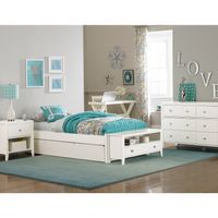 Hillsdale Pulse Twin Platform Bed with Trundle, White - White - Twin