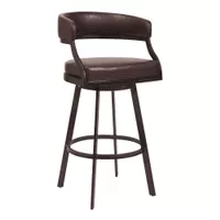 Dione 30" Bar Stool in Auburn Bay and Brown Faux Leather