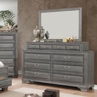 Oslo Traditional 2-piece 10-Drawer Dresser and Mirror Set by Furniture of America - Grey
