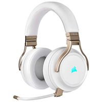 Corsair Virtuoso RGB Wireless Gaming Headset - High-Fidelity 7.1 Surround Sound w/Broadcast Quality Microphone - Memory Foam Earcups - 20 Hour Battery Life - Works with PC, PS5, PS4, Xbox One- Pearl