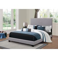Boyd Eastern King Upholstered Bed with Nail head Trim Grey