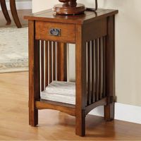 Valencia Iv Traditional Telephone Stand, Antiqued Oak Finish