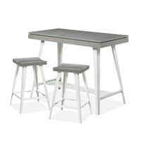 Kaylen Modern 3-Piece Steel Legs Counter Height Table Set by Furniture of America - Antique Grey