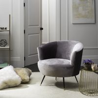Safavieh Mid-Century Modern Retro Arlette Velvet Grey Club Chair