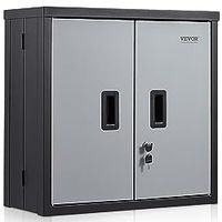 VEVOR Metal Wall Mounted 26 Small Cabinet 240 LBS Loading Adjustable Shelf Magnetic Door File Locker for Garage Office Home Black, 26 x 12 x 26