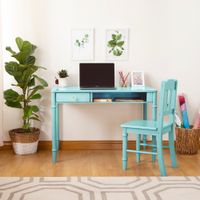 Guidecraft Kid's Dahlia Desk and Hutch with Chair - Blue