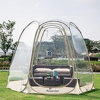 Alvantor Pop Up Bubble Tent - Instant Igloo Tent - Screen House for Patios - Large Oversize Weather Proof Pod - Cold Protection Camping Tent - Beige