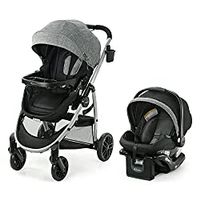 Graco Modes Pramette Travel System, Includes Baby Stroller with True Pram Mode, Reversible Seat, One Hand Fold, Extra Storage, Child Tray and SnugRide 35 Infant Car Seat, Ellington Nest Sullivan