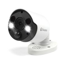 Swann - 4K PoE Add On Bullet Camera w/Dual LED Spotlights, Color Night Vision, & Free Face Recognition - White