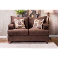 Furniture of America Tremble Fabric Upholstered Loveseat in Chocolate