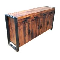 Timbergirl Seesham wood and iron 4-door 4-drawer Sideboard - Seesham wood and iron 4Door 4Drawer Sideboard