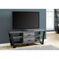 TV Stand/ 60 Inch/ Console/ Media Entertainment Center/ Storage Cabinet/ Living Room/ Bedroom/ Laminate/ Grey/ Black/ Contemporary/ Modern