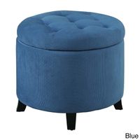 Convenience Concepts Designs4Comfort Round Ottoman - Blue