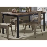 Weathered Grey Metal and Pine Vintage 36x60 Dinette Table