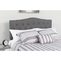 Cambridge Arched Button Tufted Upholstered Headboard - Dark Gray - King