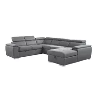 McCoy Sectional Sofa with Pull-Out Bed - Grey
