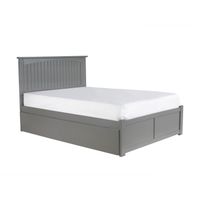Nantucket Full Platform Bed with Flat Panel Foot Board and Twin Size Urban Trundle Bed Bed in Atlantic Grey