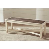 Signature Design by Ashley  Bolanburg Two-tone Large Upholstered Dining Room Dining Bench