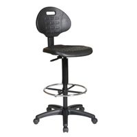 Office Star Products Work Smart Urethane Armless Standard Drafting Chair - Urethane Back and Seat Chair with Nylon Base