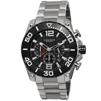Akribos XXIV Men's Date Chronograph Stainless Steel Black Bracelet Watch - Black