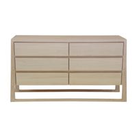 Artissance 69" W Rectangle Whitewashed Wood Indoor Dresser Cabinet w/6 Drawers, Home Furniture - White