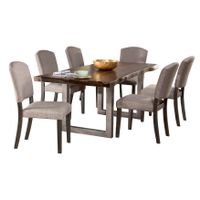 Hillsdale Furniture Emerson Grey Sheesham 7-piece Dining Set - Emerson 7PC Rectangle Dining Set in Gray
