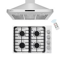 2 Piece Kitchen Appliances Packages Including 30" Gas Cooktop and 36" Wall Mount Range Hood - 30"