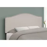 Bed/ Headboard Only/ Full Size/ Bedroom/ Upholstered/ Linen Look/ Beige/ Transitional