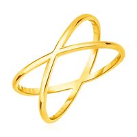 14k Yellow Gold Polished X Profile Ring (Size 8)