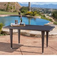 Dominica Outdoor Rectangle Wicker Dining Table (ONLY) by Christopher Knight Home - Mix Mocha