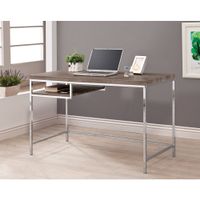 Coaster Furniture Kravitz Weathered Grey and Chrome Rectangular Writing Desk - Weathered Grey