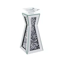 ACME Noralie Candle Holder (Set-2), Mirrored & Faux Diamonds