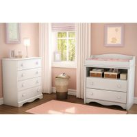 South Shore Heavenly Changing Table and 4 Drawer Chest Set