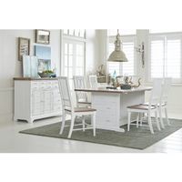 Shutters 74-inch Oak Top Distressed White Dining Table - Shutters Dining Table